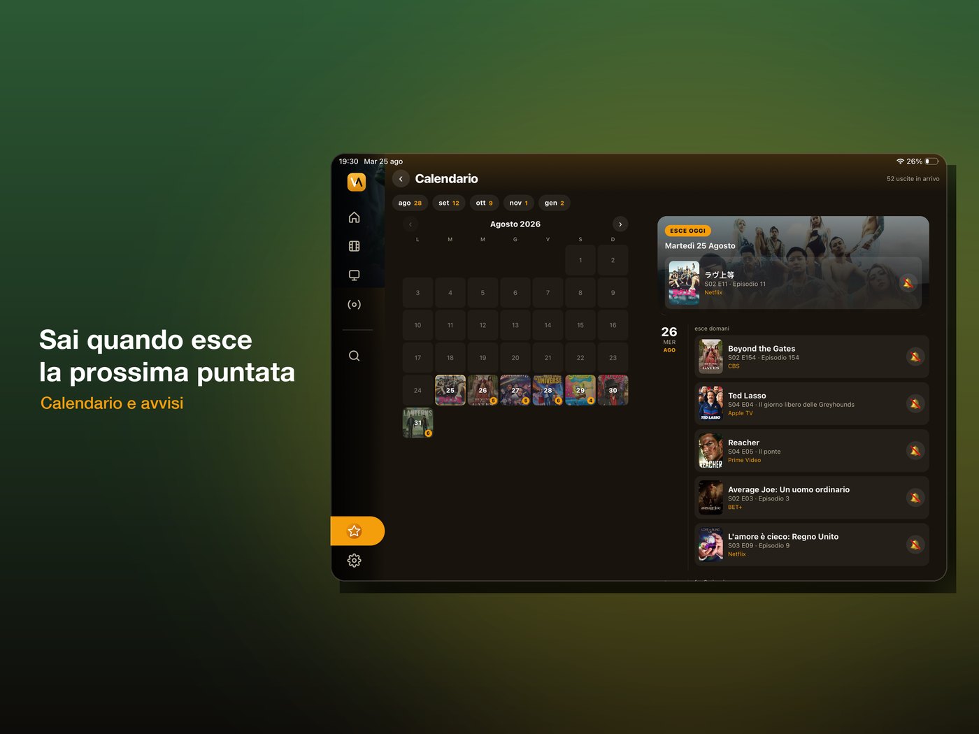 Il calendario delle uscite